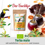 ORIGEENS BIO YERBA MATE mit Orangen 200 G – Fruchtiger Tee I Ungerösteter Bio-Yerba Mate-Tee, ohne Stiele und Staub I Energetisierendes und entgiftendes Getränk