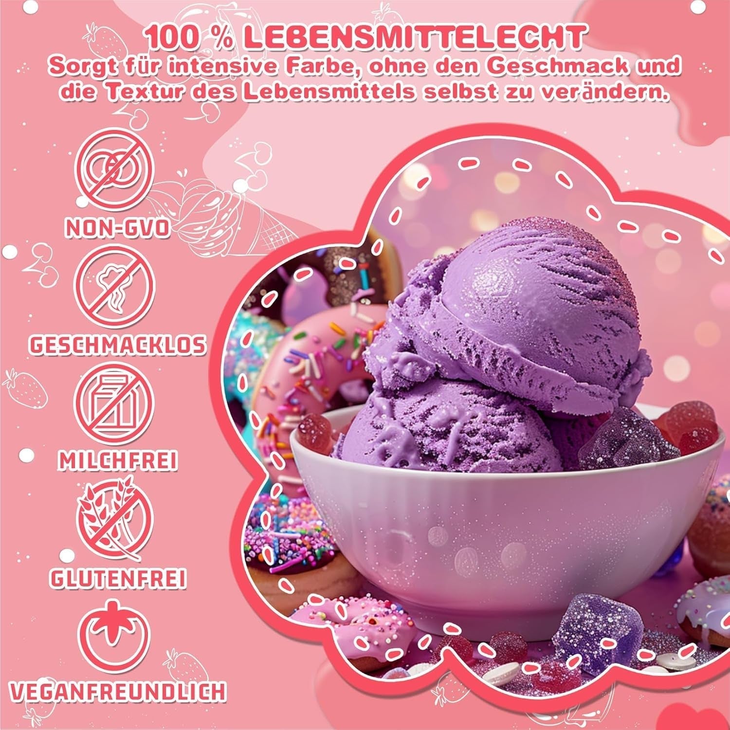 Gel-Lebensmittelfarbe – HXDZFX 2×30 ml, zuckerfreie Lebensmittelfarbe, hochkonzentriert, zum Dekorieren von Kuchen, weißem Fondant, Makronen, Keksen, Backen, Ostereiern, Schleim (Traubenviolett)