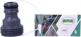 Amig - Männlicher Adapter für 3/4 Zoll Wasserhahnanschluss | Schneller und einfacher Anschluss für Wasserleitungen | Gewindeanschluss | ABS-Kunststoff und Gummi | Grau