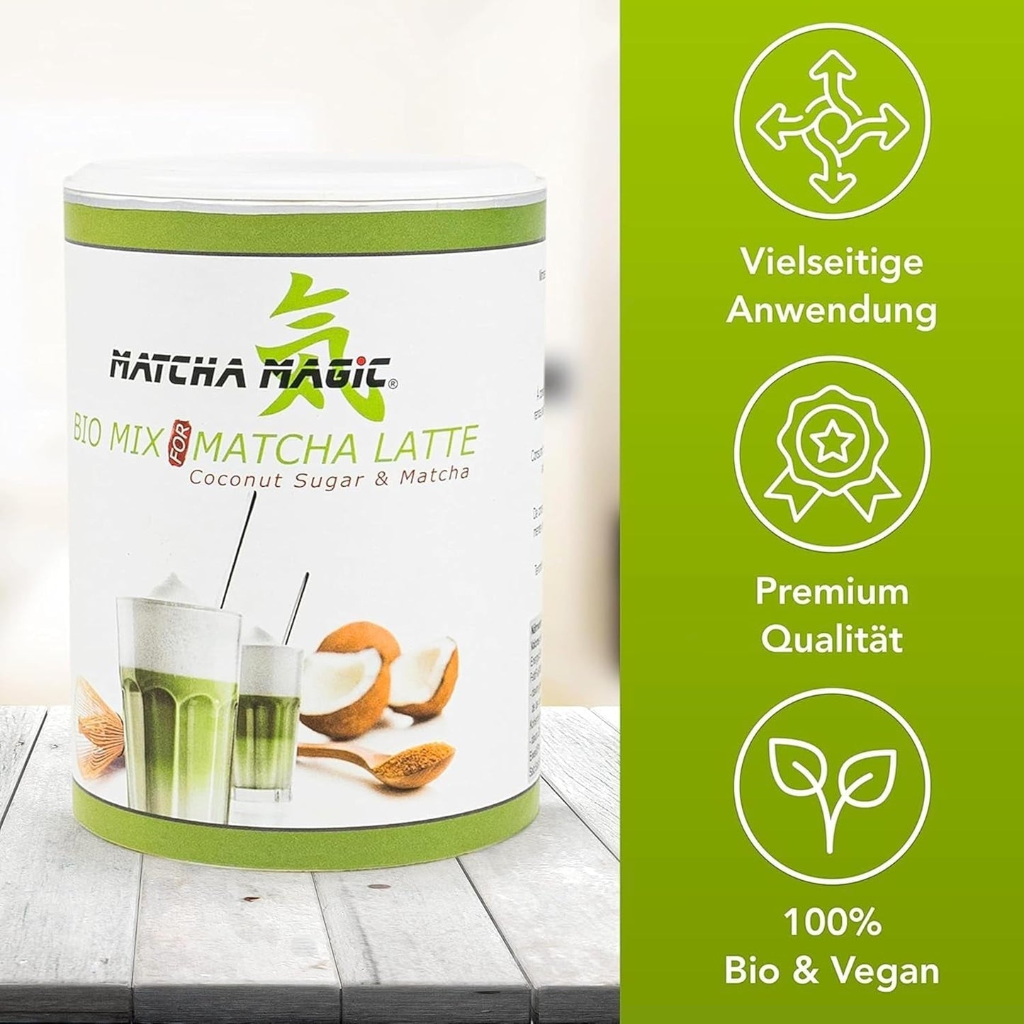 Matchamagic – Bio-Matcha-Latte-Pulver aus Japan mit Kokosblütenzucker für einen leckeren Tee