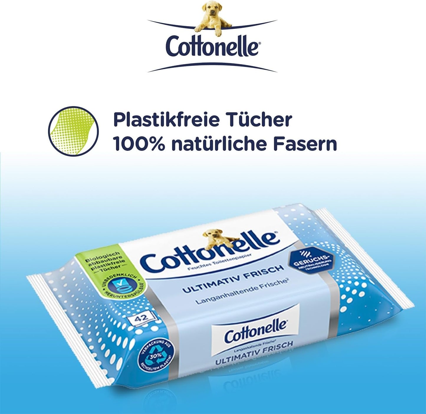 Feuchttücher, Ultimate Fresh, 12 x 42 Tücher, Deodycylx-Technologie, hautfreundlich, alkohol- und farbstofffrei, empfindlich, biologisch abbaubar
