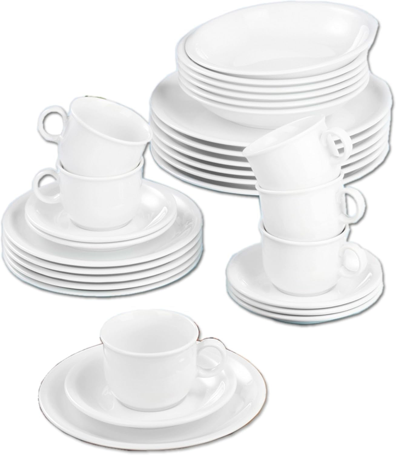 Seltmann Weiden 001.716175 Compact White 30-teiliges Tafelservice, weiß/einfach