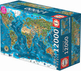 Educa – Wunder der Welt, Puzzle 12000 Teile Erwachsene und Kinder ab 14 Jahren, Weltkarte (19057) Puzzle Naty Shop