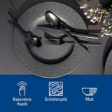 Villeroy & Boch - Manufacture Rock Tafelservice, 6-teilig, Tafelservice für 2 Personen, Premium-Porzellan, Schwarz