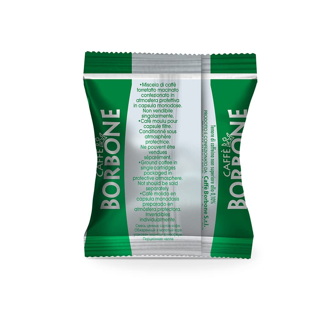 Caffè Borbone Kaffee Kapseln Respresso, Blaue Mischung, 100 stück & Kaffee Kapseln Respresso, Entkofeinierte Dek Mischung - 100 stück - Kompatibel mit Häuslichen Kaffeemaschinen Nespresso®*