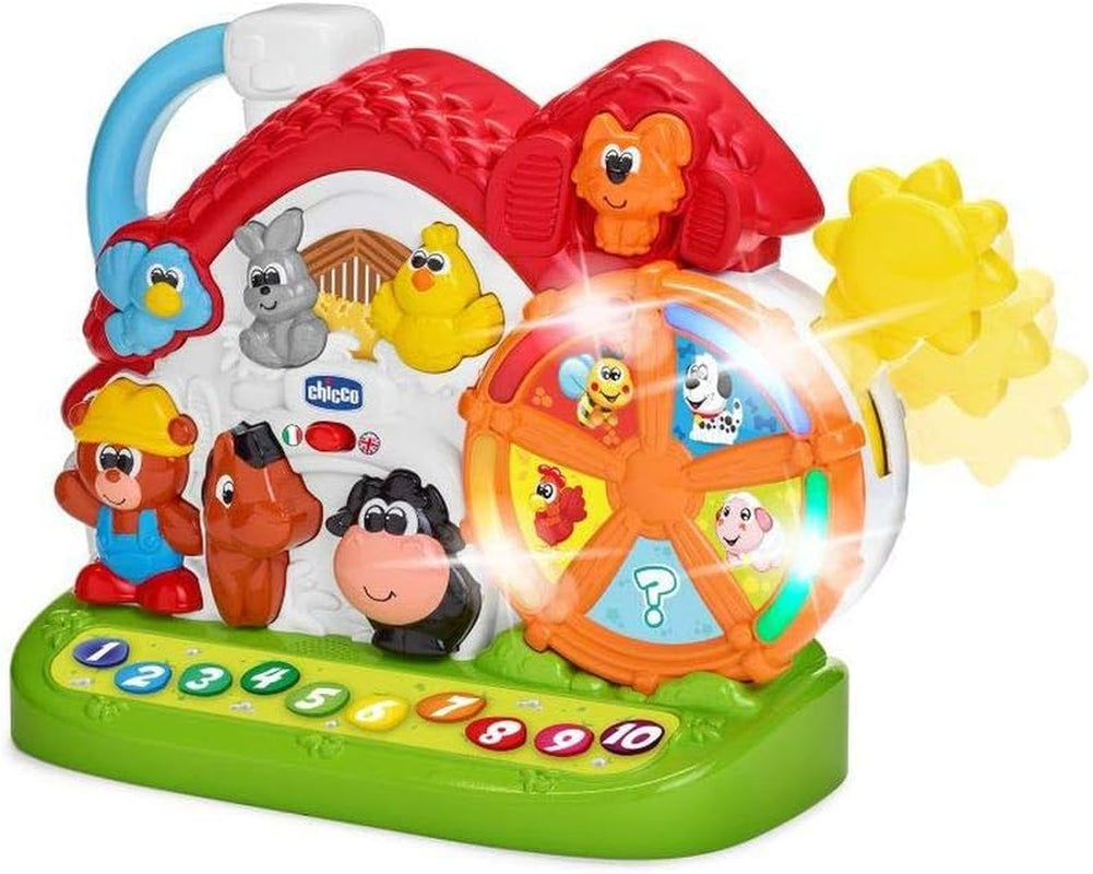Chicco Sprechender Bauernhof Italienisch/Englisch, zweisprachiges Babyspielzeug mit Tieren, Lichtern und Geräuschen, 3 Spieloptionen, elektronisches Lernspielzeug – Spielzeug für 1–4 Jahre Babyspielzeug Bebe Naty Shop Neue sprechende Farm