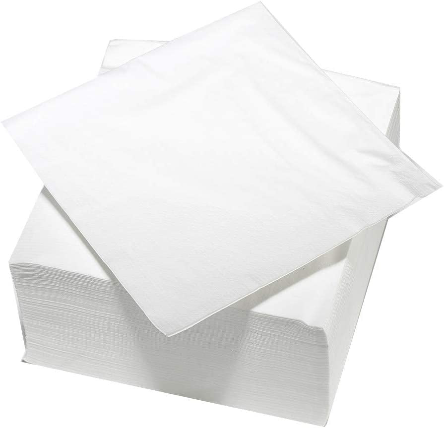 ARTS DE LA TABLE 100 Baumwollservietten, 2-lagig, 33 x 33 cm, Weiß (4er-Pack)