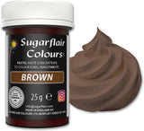Braune Lebensmittelfarbpaste von Sugarflair, hochkonzentrierte pastellfarbene Lebensmittelfarbe für Buttercreme, Fondant, Zuckerguss, Kuchendekorationen und mehr! Lebendige Lebensmittelfarbe! - 25 g