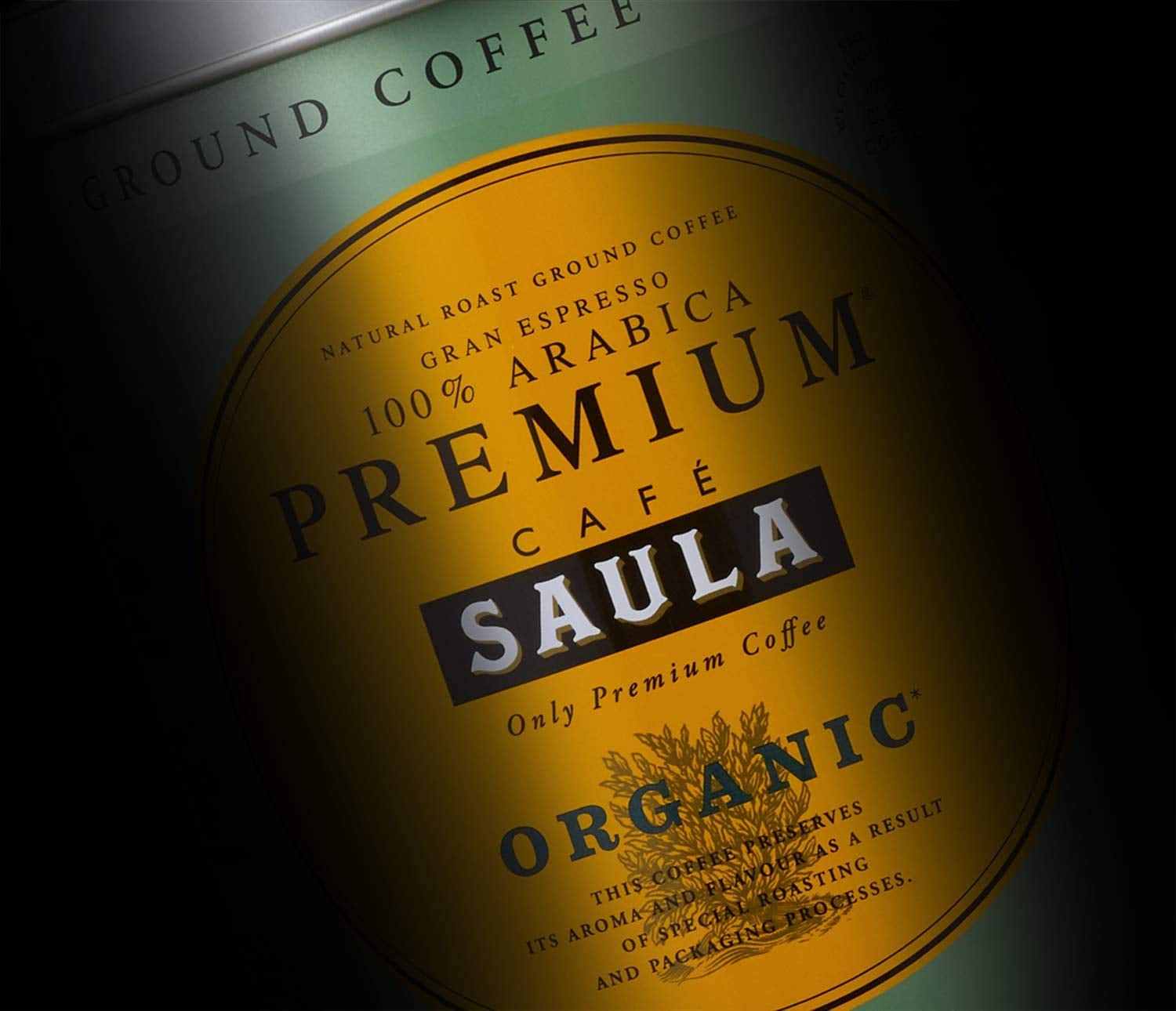Saula Premium-Kaffeebohnen, Packung mit 2 Kartons x 500 g. 100 % Bio-Arabica