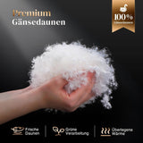 135 x 200 Ganzjahresdecke aus 100 % Baumwolle mit Gänsedaunen, dick gefüllte Federdecke, kein lebender Plüsch, extra flauschige Übergangsdecke, 3D-Schallkasten, Einzelbett, weiße Steppdecken und Steppdecken, Naty Shop