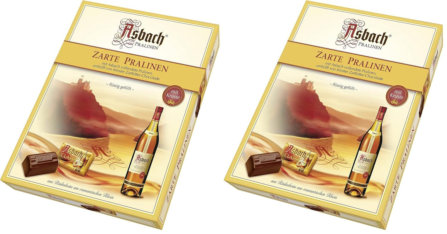 RCP Asbach zarte Pralinen in Krustenflaschen – 1 x 310 g – Zartbitterschokolade mit Asbach-Füllung