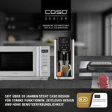 Caso Espresso Gourmet – Siebträger-Espressomaschine aus Edelstahl, leistungsstarke 19-bar-Ulka-Pumpe, mit Milchaufschäumer, für gemahlenen Kaffee oder ESE-Kaffeekapseln, für 2 Tassen, mit Tassenwärmer