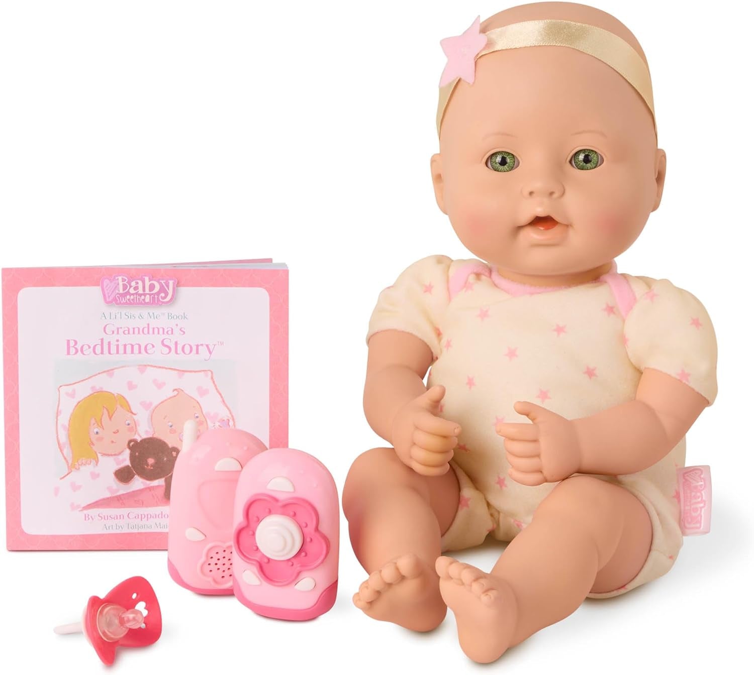 Baby-Sweetheart-Puppe – Schlafenszeit – 31 cm – weicher Körper – Schnuller-Zubehör – Rollenspiel – Spielzeug für Kinder ab 3 Jahren