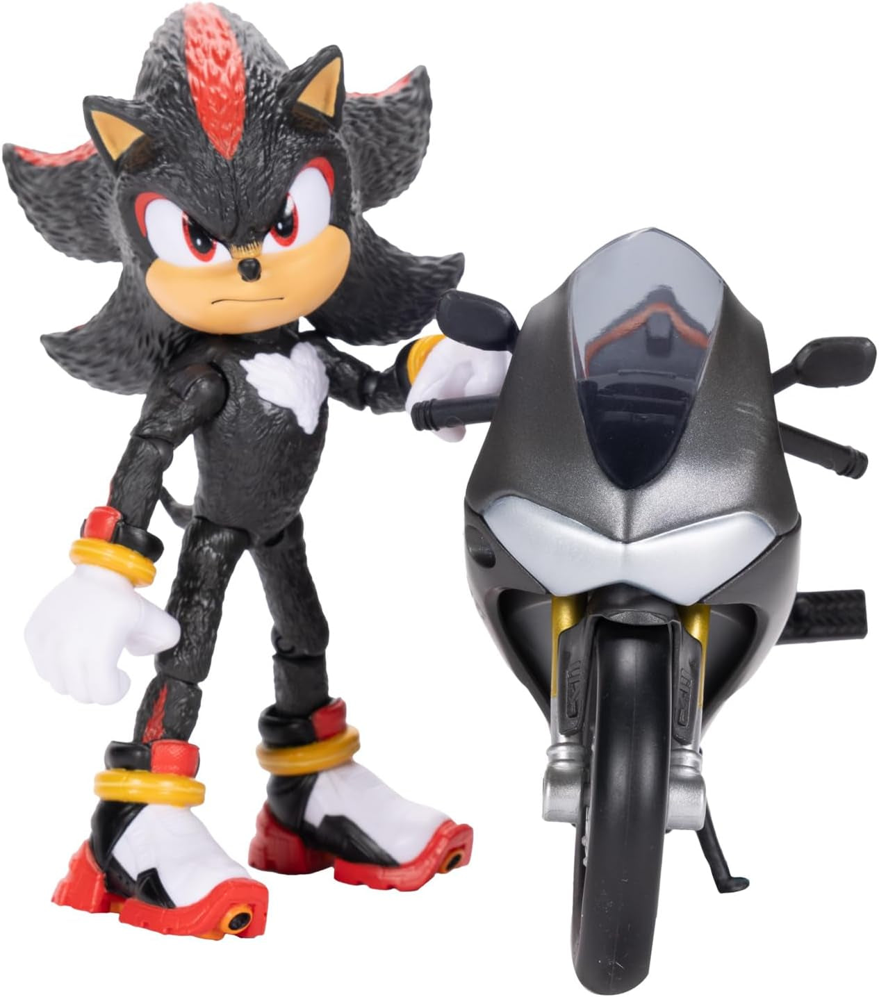 Sonic 3 The Movie Shadow Figur, 15 cm, beweglich, inklusive Shadow Mobile von Jakks Pacific, Akustik, Schwarz Actionfiguren Naty Shop