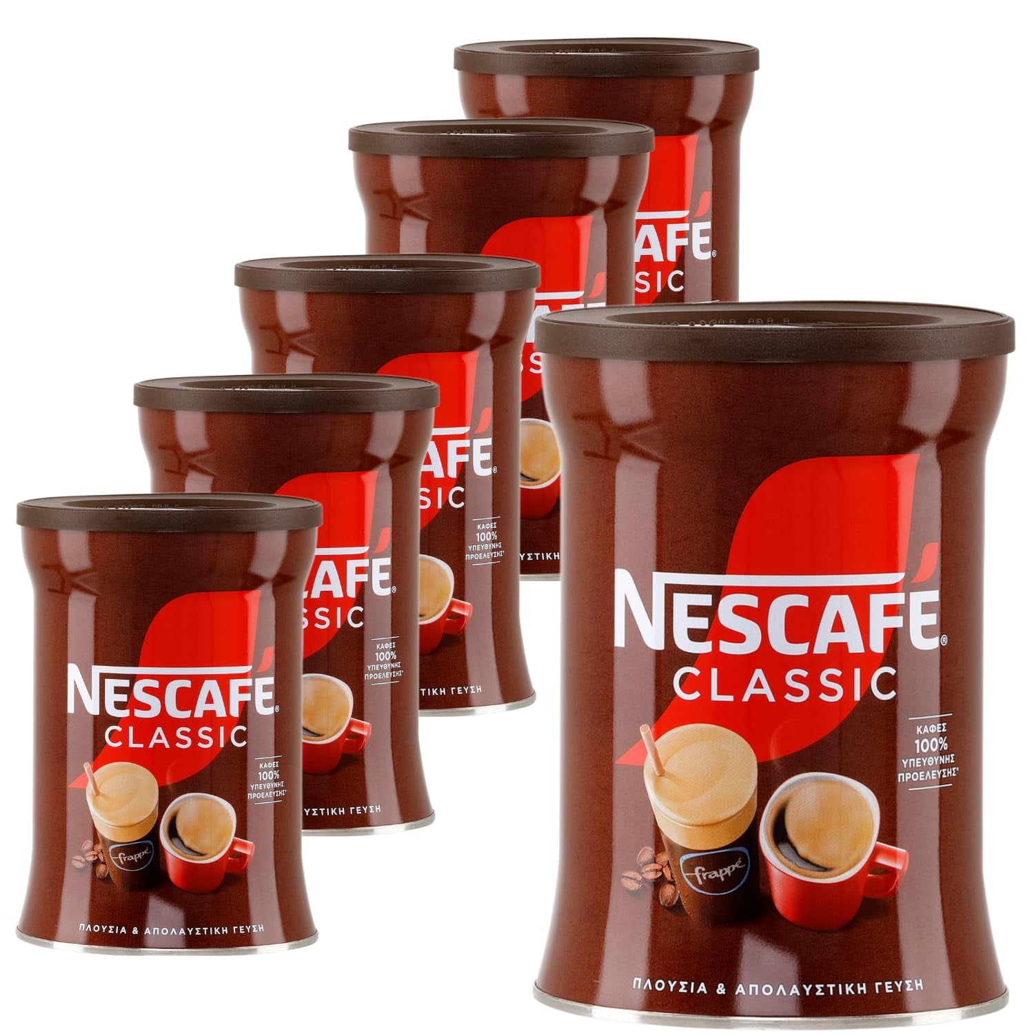 Nescafé Classic Frappe 6 x 200g | Griechischer Kaffee | Instant-Frappé-Pulver | Nestlé | + 20 ml Jassas-Olivenöl