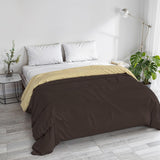 Einfache Winterdecke, schlicht und gefüttert, dunkelgrün/creme, 200 x 245 cm. Naty Shop Bettdecken und Steppdecken, braun/creme, 250 x 245 cm