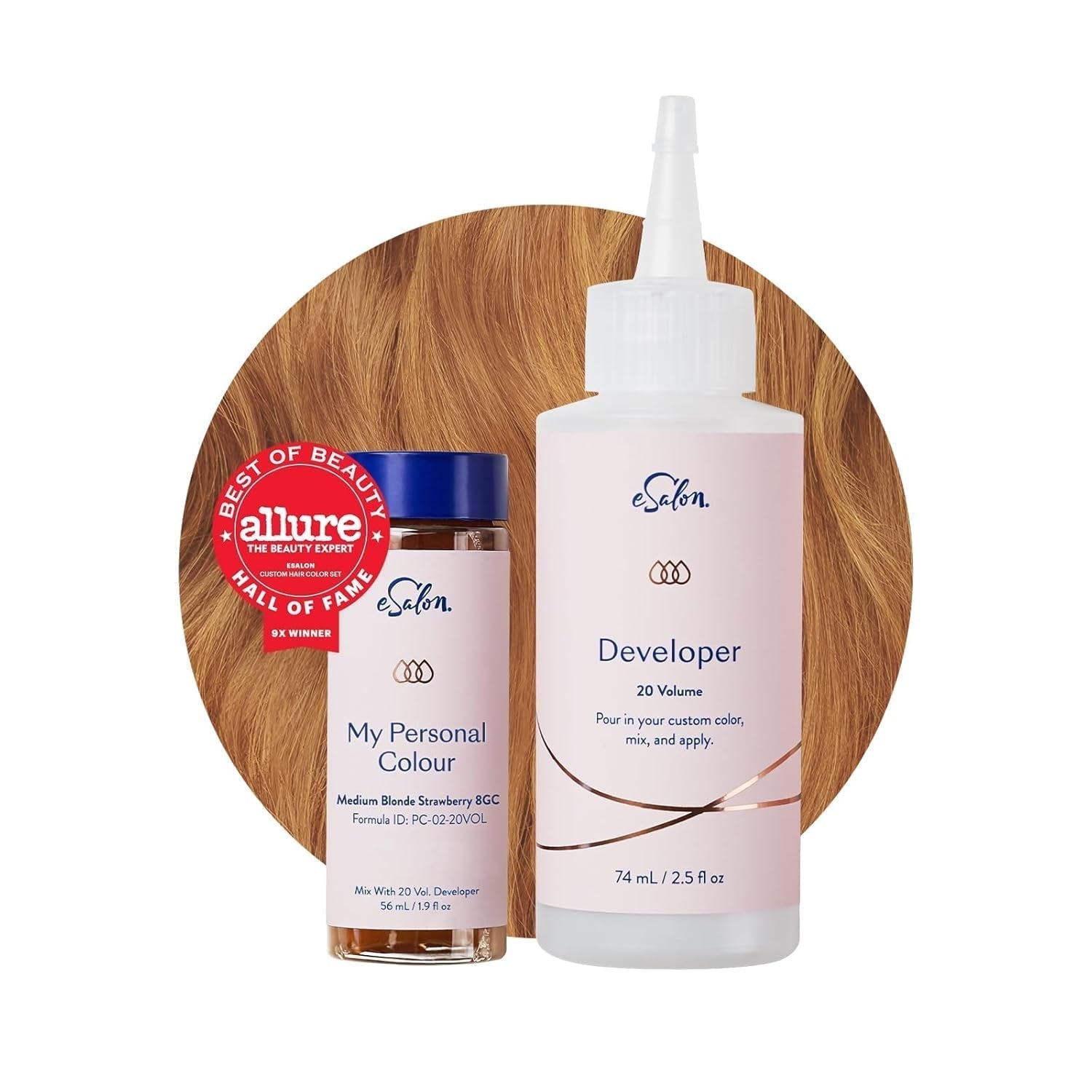 Permanentes Haarfarben-Set, 100 % Grauabdeckung, Heimfärbung, 0 % Ammoniak-Haarfärbemittel, mehrdimensionale Haarfärbemittel, professionelle Haarfärbemittel, Naty Shop Haarfärbemittel, Mittelblond, Erdbeere, 8 g