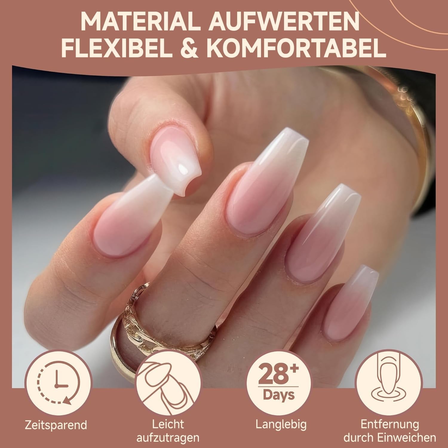 Ballerina-Gel-Nagelspitzen, 216 Stück, 12 Größen, weiche Gel-Nagelspitzen, vollständige Abdeckung, Nagelverlängerungs-Set, halbmatt, DIY, Heimkunst