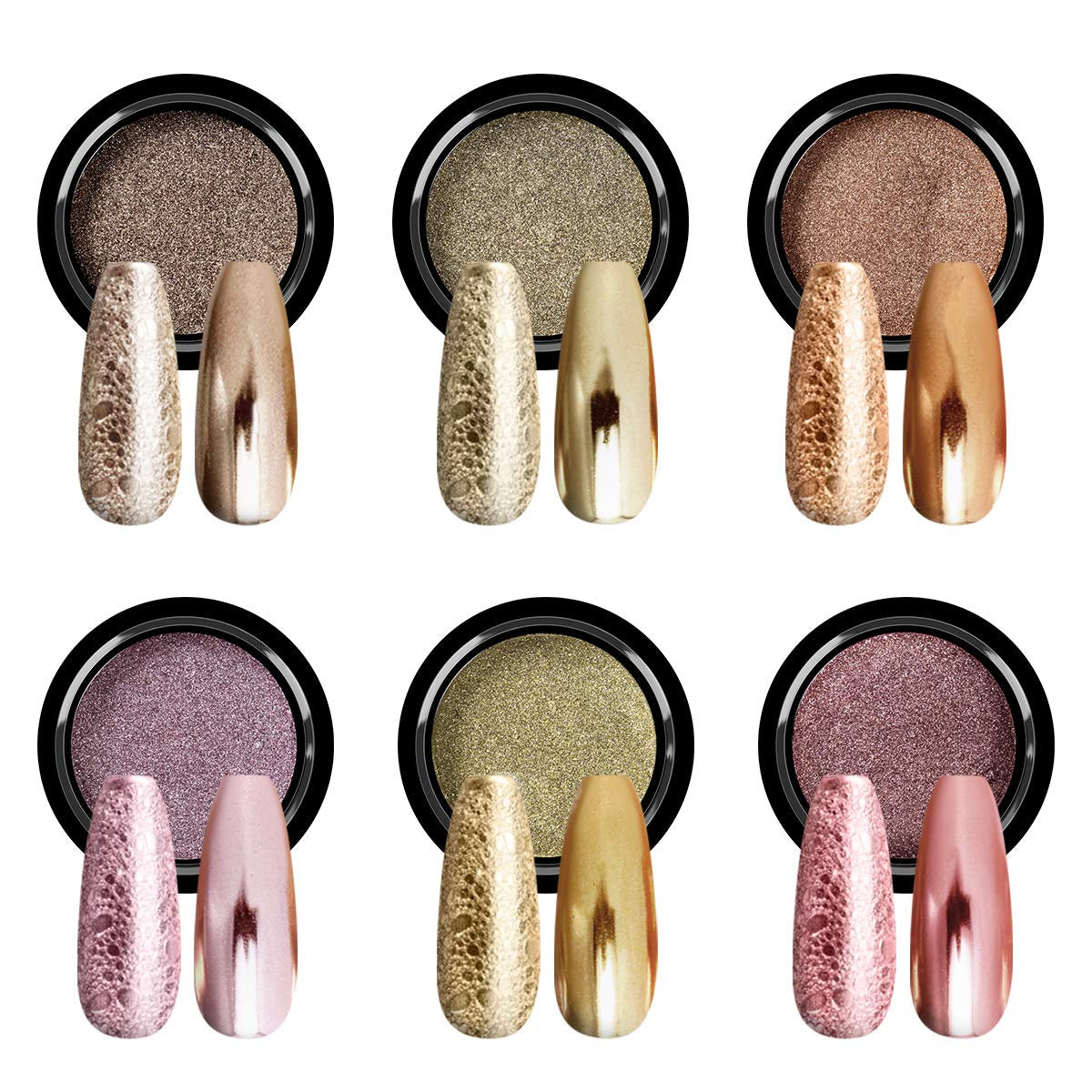 Saviland Chrom-Nagelpulver-Set – rosa Laser-Chrom-Nagelpulver mit Spiegeleffekt, Laser-Nagelkunst, Nagel-Glitzer-Maniküre-Dekorationspulver mit Schwammstäbchen, Nagel-Glitzer-Puder-Nagelstudio