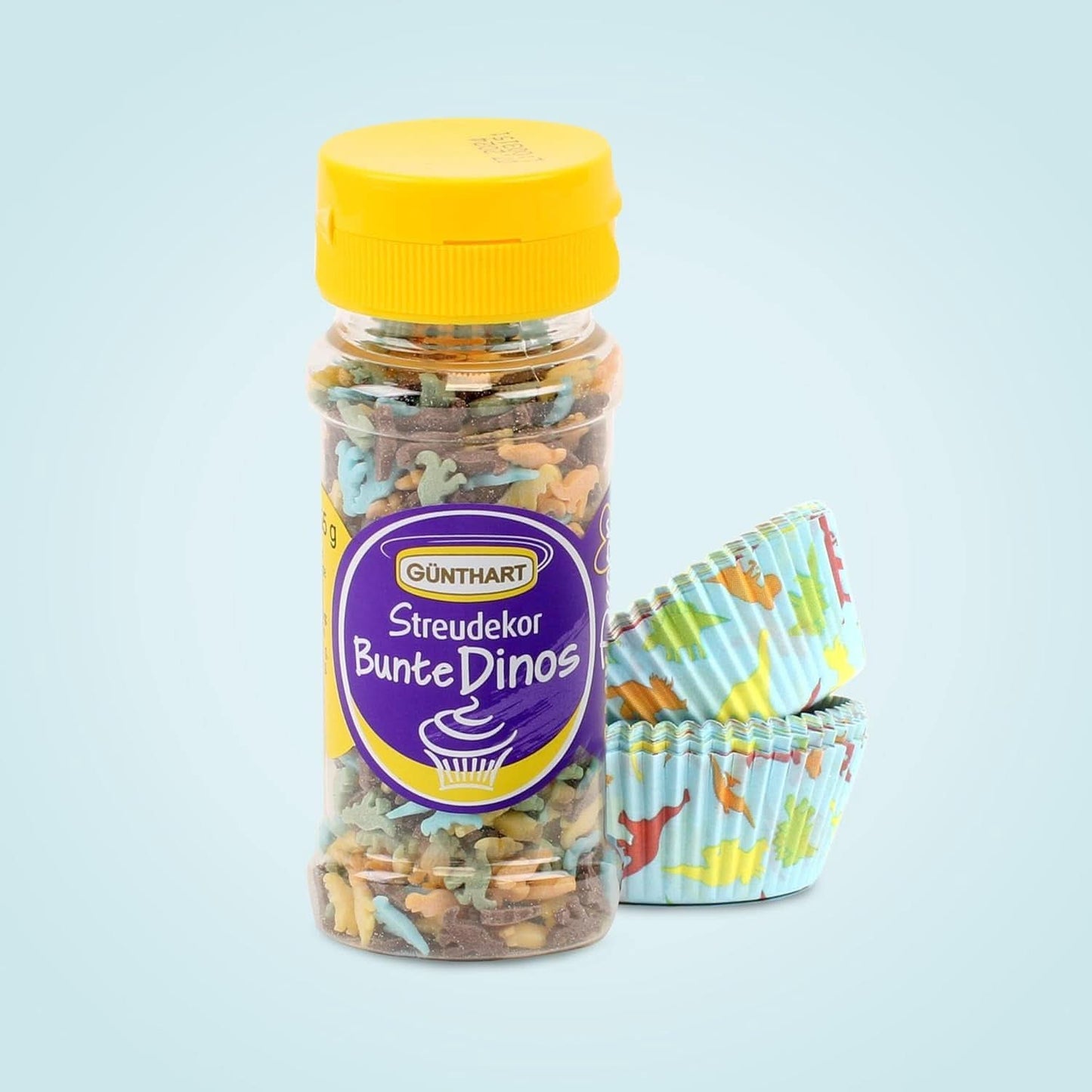 Günthart Dino-Set, 55 Gramm + 50 Cupcake-Förmchen aus Papier Sprinkles Naty Shop