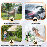 45 m ausziehbarer Gartenschlauch, automatisch einziehbarer flexibler Wasserschlauch, 10 Sprühmuster, TPE 2500D, Metallanschlüsse, für extra große Gärten, Landwirtschaft, Reinigung