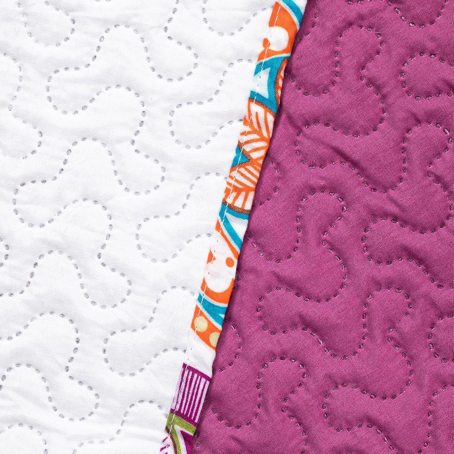 Decoking 12222 Tagesdecke 200 x 220 cm, rosa, violett, weiß, gefärbt, Anthrazit, Tagesdecke, zwei Seiten, gefärbt, rosa, weiß, violett, Steppung, Bibi-Betten und Decken. Besuchen Sie den DecoKing-Store