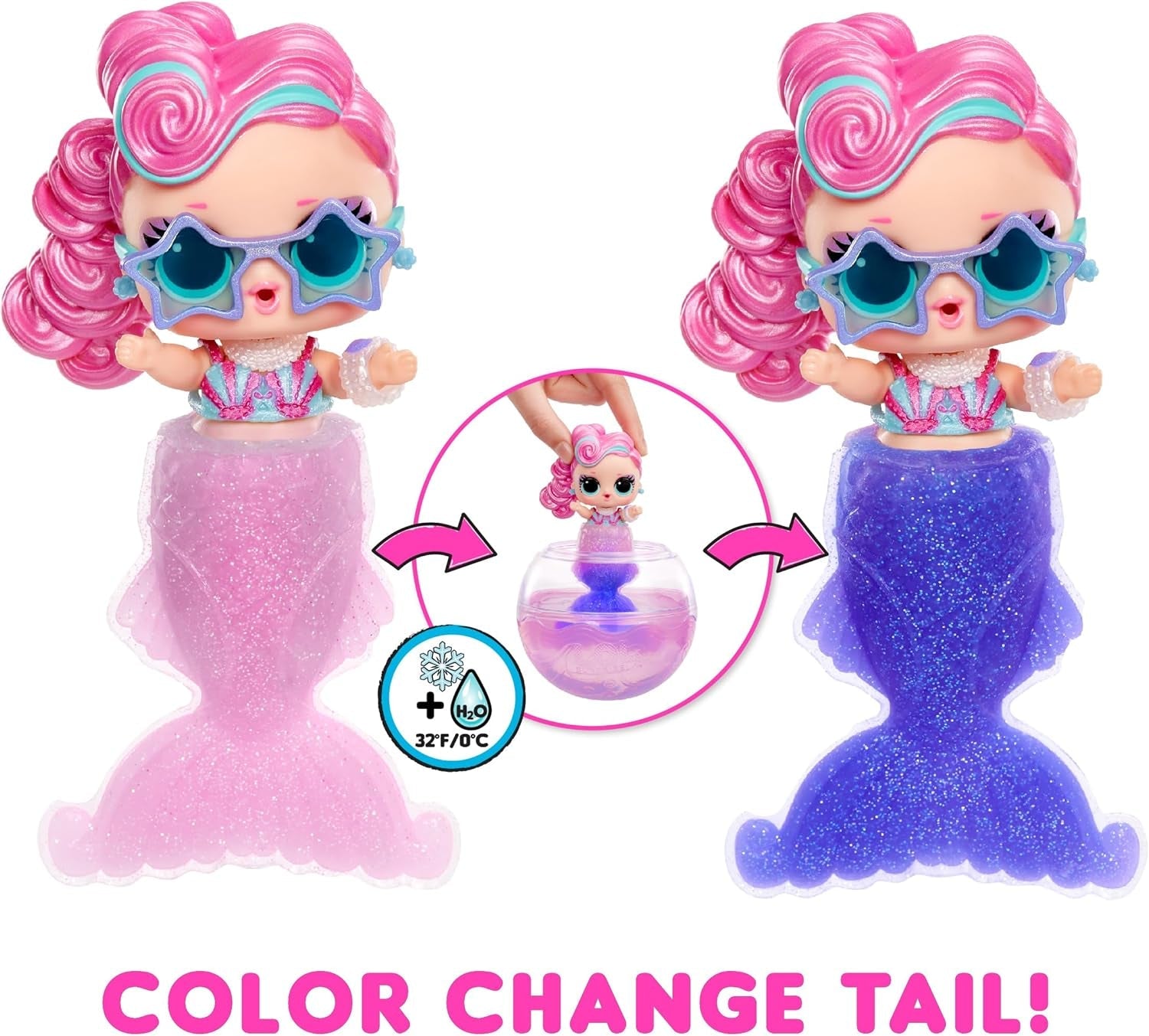 LOL Überraschung! Mermaids Tots – modische Mini-Puppen mit farbwechselnden Schwänzen – geeignet für Sammler, Mädchen und Jungen ab 4 Jahren