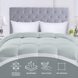 Utopia-Bettwäsche, Ganzjahresdecke, 250 g/m², Plüschfüllung aus silikonisierter Faser, Doppelbett, genäht in Box (Doppelbett XL, hellgrau), Naty Shop Quilts & Quilts