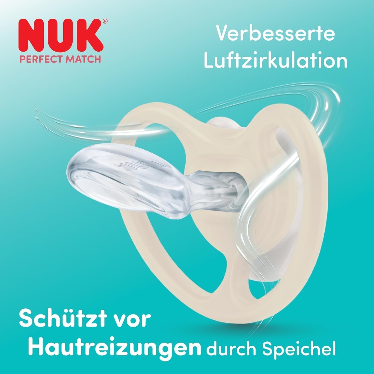 NUK Perfect Match Luftschnuller für Babys | 6-18 Monate | Kieferorthopädische Schnuller, die die Luftzirkulation fördern und durch Speichel verursachte Hautausschläge verhindern | 95 % Akzeptanz bei Babys** | Disney Mickey Mouse | 2 Stück