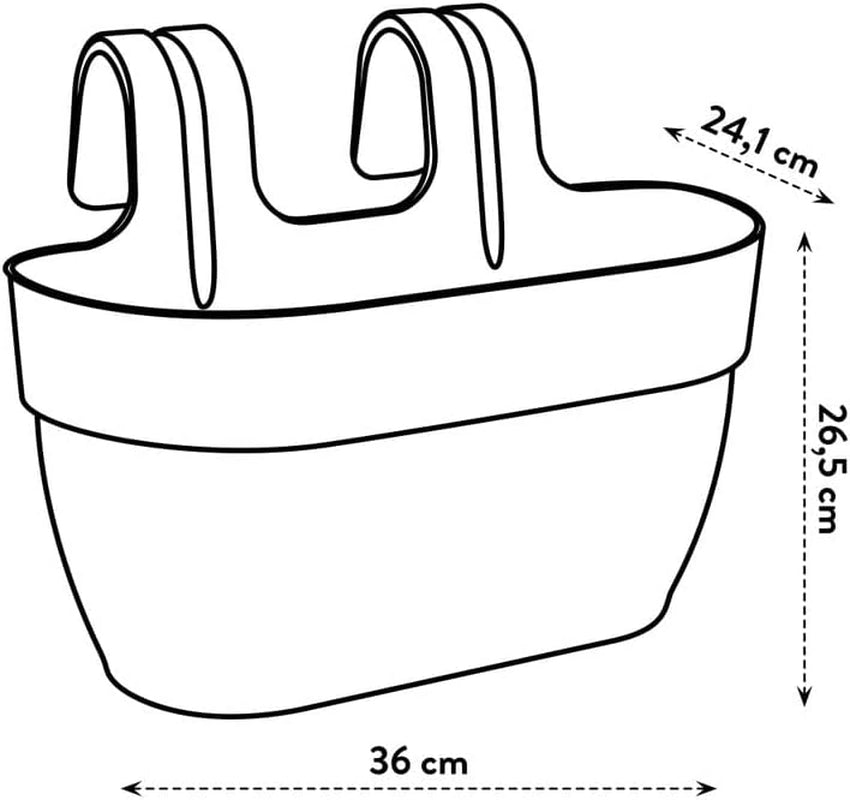 elho Vibia Campana Easy Hanger M 36 – Topf für Balkon und Außenbereich – Ø 36,0 x H 26,5 cm – Schwarz/Anthrazit