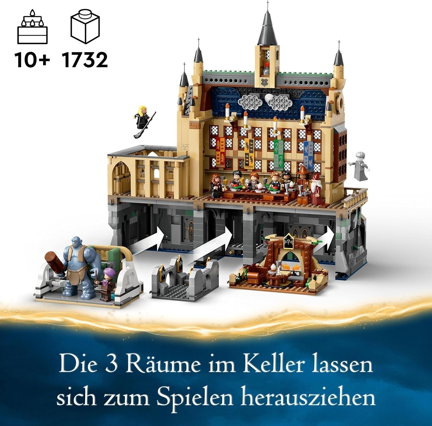 LEGO Harry Potter Schloss Hogwarts: Die Große Halle, Sammelspielzeug mit 11 Minifiguren, darunter Hermine Granger, magisches Geschenk für Jungen und Mädchen 76435 Bausets Besuchen Sie den LEGO-Store