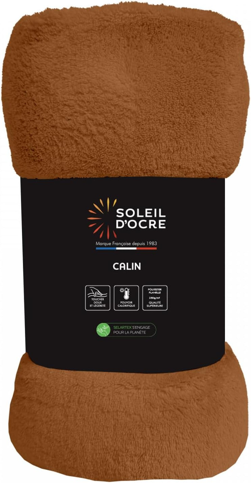 Soleil D'Ocre, Flanelldecke, 220 x 240 cm, Calin, braun Bettdecken und Steppdecken Naty Shop Orange 220 x 240 cm