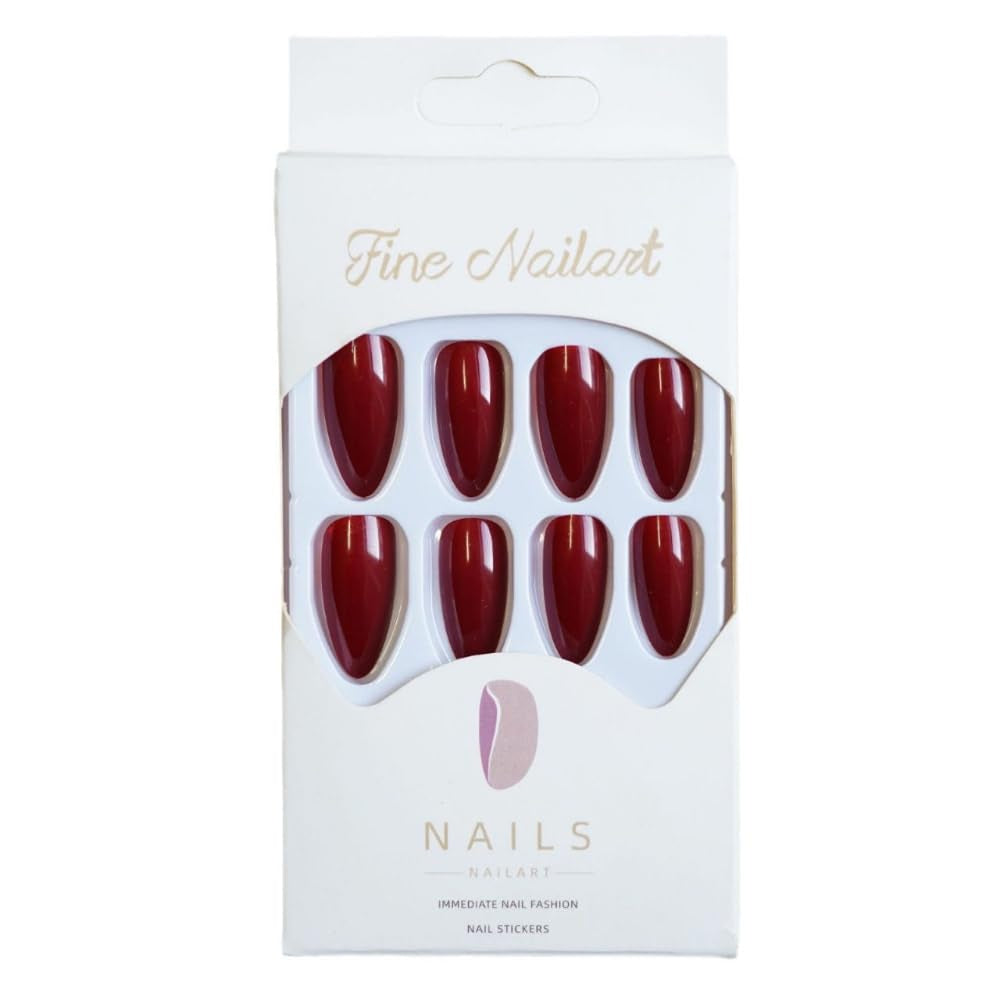 Künstliche Nägel, französische Mandel, lang, künstliche Nägel mit Kleber, für Frauen, Mädchen, Accessoires oder Geschenkidee, für Hochzeit, Geburtstag, Weihnachten, Valentinstag