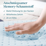 LUCID Memory-Schaum-Kissen mit Gel 40 x 60 cm – atmungsaktiv – kühlender Effekt – waschbarer Bezug – Öko-Tex-zertifiziertes Kissen, weiß