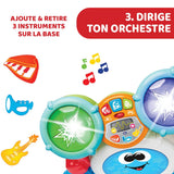 Chicco 00009820100000 Mi First Schlagzeug-Set mit Lichtern und Sounds, 3 Spielmodi, Musikinstrument mit Batterie für Kinder, mehrfarbig, groß, Jucarii Bebe Naty Shop