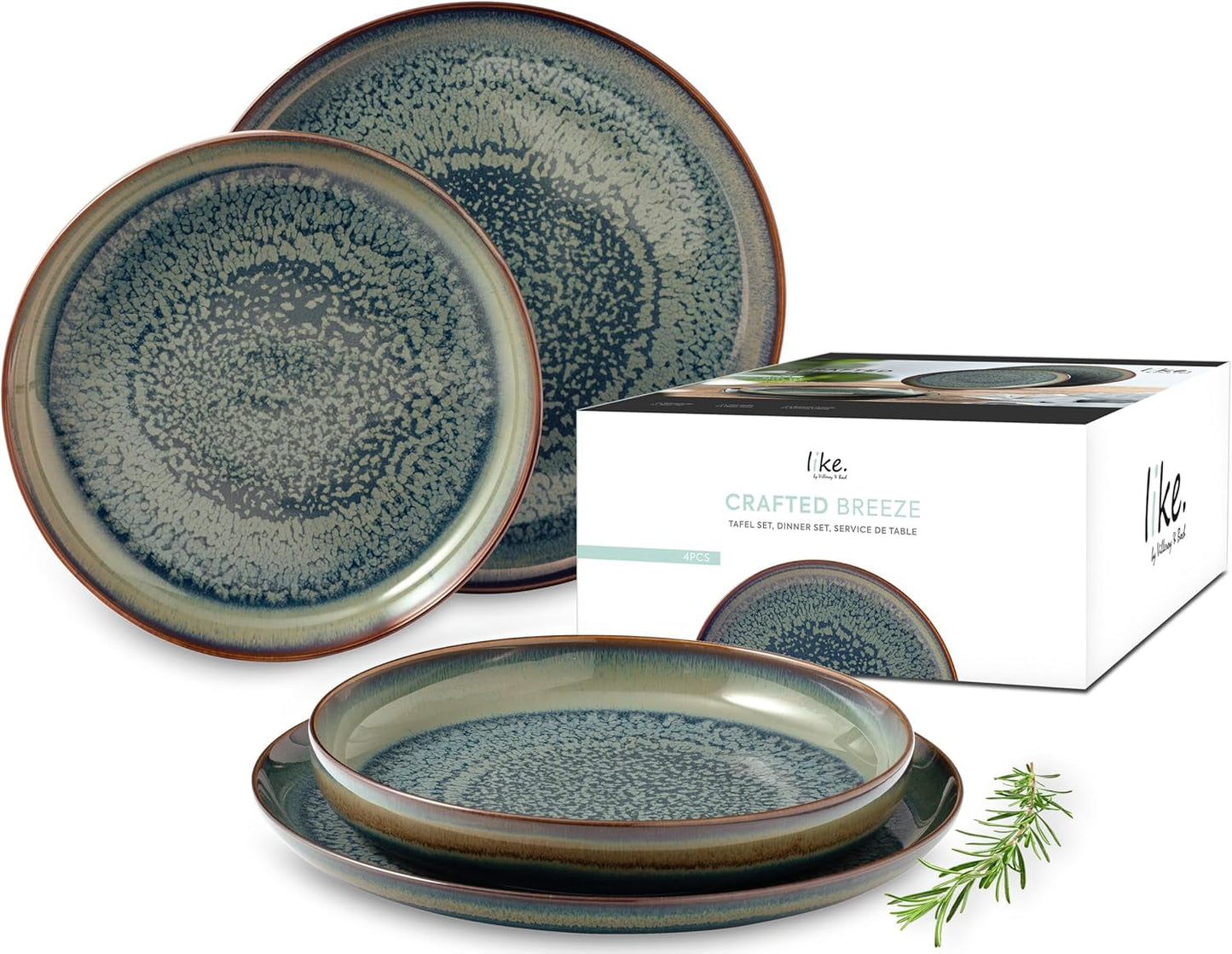 Crafted Breeze Geschirrset von Villeroy & Boch, 4-teilig, für 2, grün