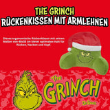 Grinch Pillow – Rückenkissen für Bett und Sofa, Rückenstütze mit Armlehnen, Lesekissen für Rücken, Nacken und Kopf, grün, 40 x 38 cm