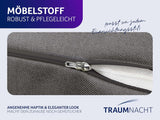 Lesekissen Traumnacht Kuscheliges Rückenkissen, 70 x 40 cm dunkelgrau, abnehmbarer und waschbarer Bezug aus 100 % Polyester, praktische Seitentasche, Öko-Tex zertifiziert, nach deutschen Qualitätsstandards produziert