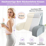 Großes Lesekissen mit Griffstange, hochdichtem Schaumstoff, ergonomischem Rückenkissen, Armlehnen, Nackenstütze und Kopfstütze, Liegesitzkissen zum Schlafen, Spielen, Fernsehen, für Bett und Sofa