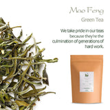 Mao Feng Huangshan Grüner Tee – Berühmter chinesischer Tee aus Huang Shang – Maofeng Yellow Mountains Grüner Teeblätter China Mao Feng Tee Bio-Grüner Tee Chinesischer Grüner Tee Grüner Tee