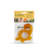 GRÜNSPECHT Bio-Beißring aus Naturkautschuk für zahnende Babys, massiert das Zahnfleisch, BPA-frei, weich, fördert die Feinmotorik, Dinosaurier-Muster (639-V1)