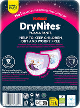 Huggies DryNites Super saugfähige Nachtwindeln für Mädchen von 3–4 Jahren (12–21 kg), 4 x 16 Stück (insgesamt 64 Stück), monatliche Höschenpackung