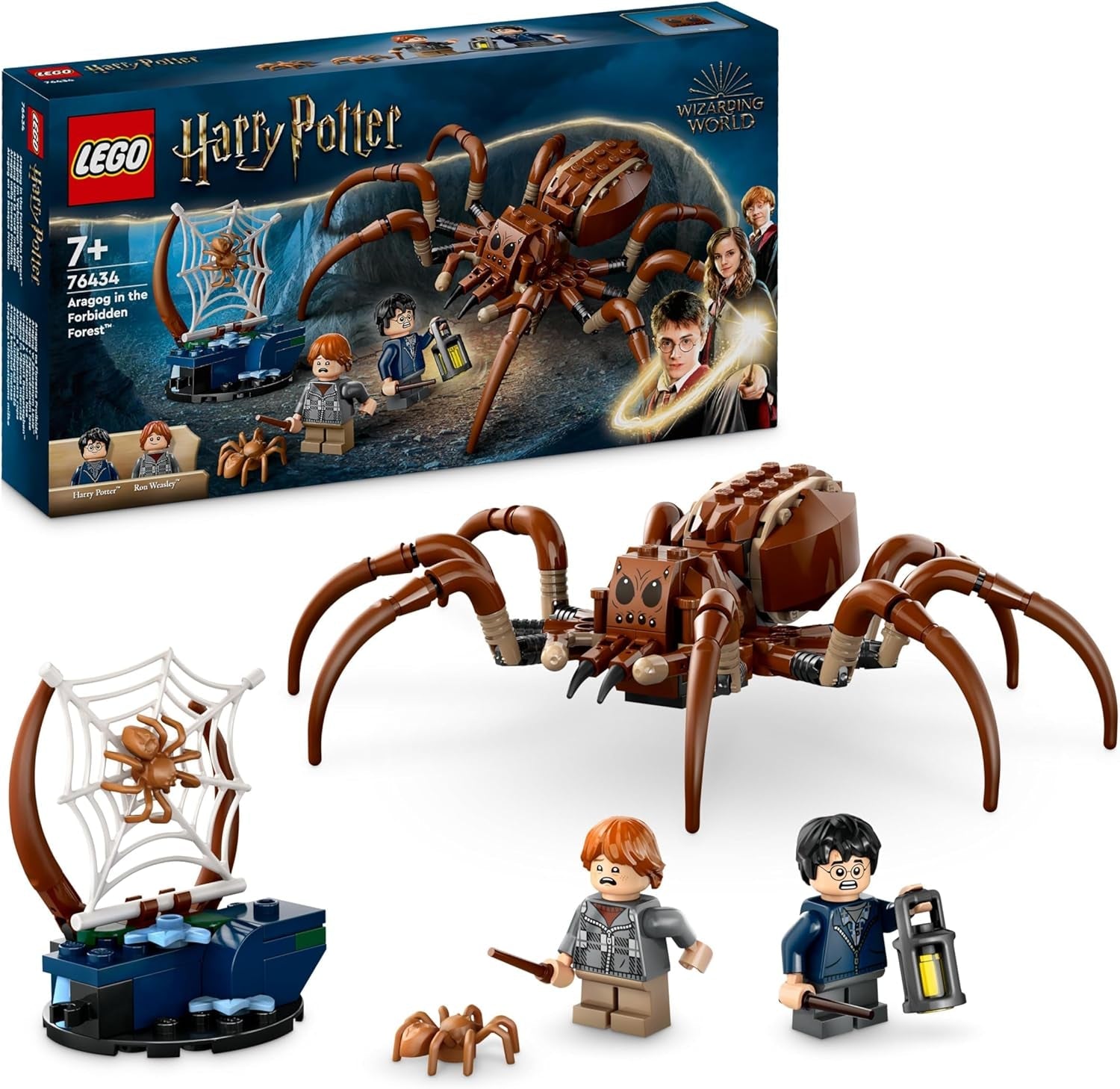 LEGO Harry Potter Aragog im Verbotenen Wald Spinnen-Fantasie-Spielset Fabelwesen 2 Minifiguren Magisches Geschenk für Jungen, Mädchen und Fans 7+ 76434 Bausets Besuche den LEGO-Store Standardtitel