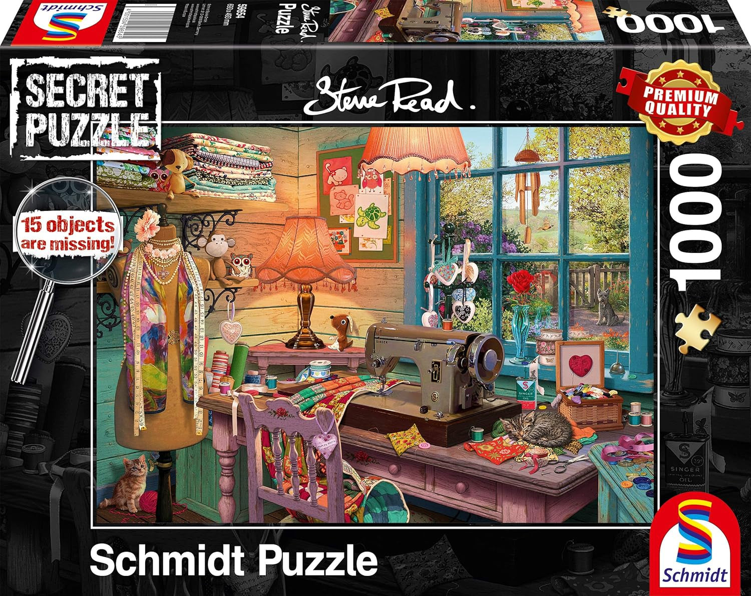 Schmidt Spiele 59654 Geheimrätsel, Im Nähzimmer, Puzzle 1000 Teile Puzzle Naty Shop Standardtitel