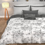 PETTI Artigiani Italiani – Winterdecke, Winterdecke, einfache Steppdecke, doppelseitig, einfarbig und Digitaldruck, 100 % hypoallergene Mikrofaser, hergestellt in Italien. Steppdecken und Steppdecken Naty Shop Botanic 03 Grau Einzelbett