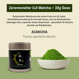 UJI in Zeremonienqualität – 30-g-Box – Bio – 100 % japanischer Matcha – erste Ernte – reiner Matcha – gemahlen