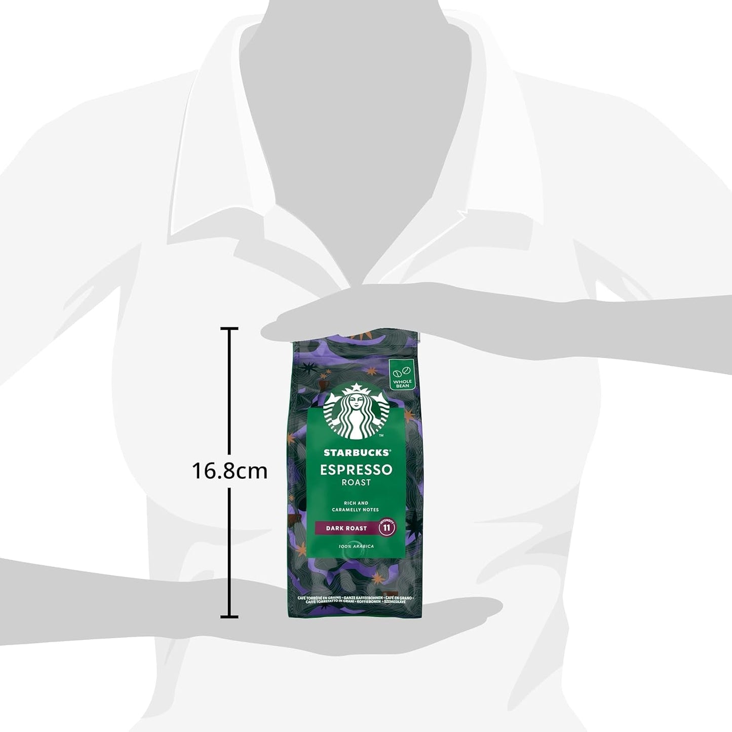 STARBUCKS Espresso Roast, Black Roast, ganze Kaffeebohnen, 200 g (6er-Pack)