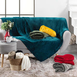 Douceur D'Intérieur FLANOU Plaid, Polyester, Blau, 125 x 150 cm Bettdecken und Steppdecken Naty Shop