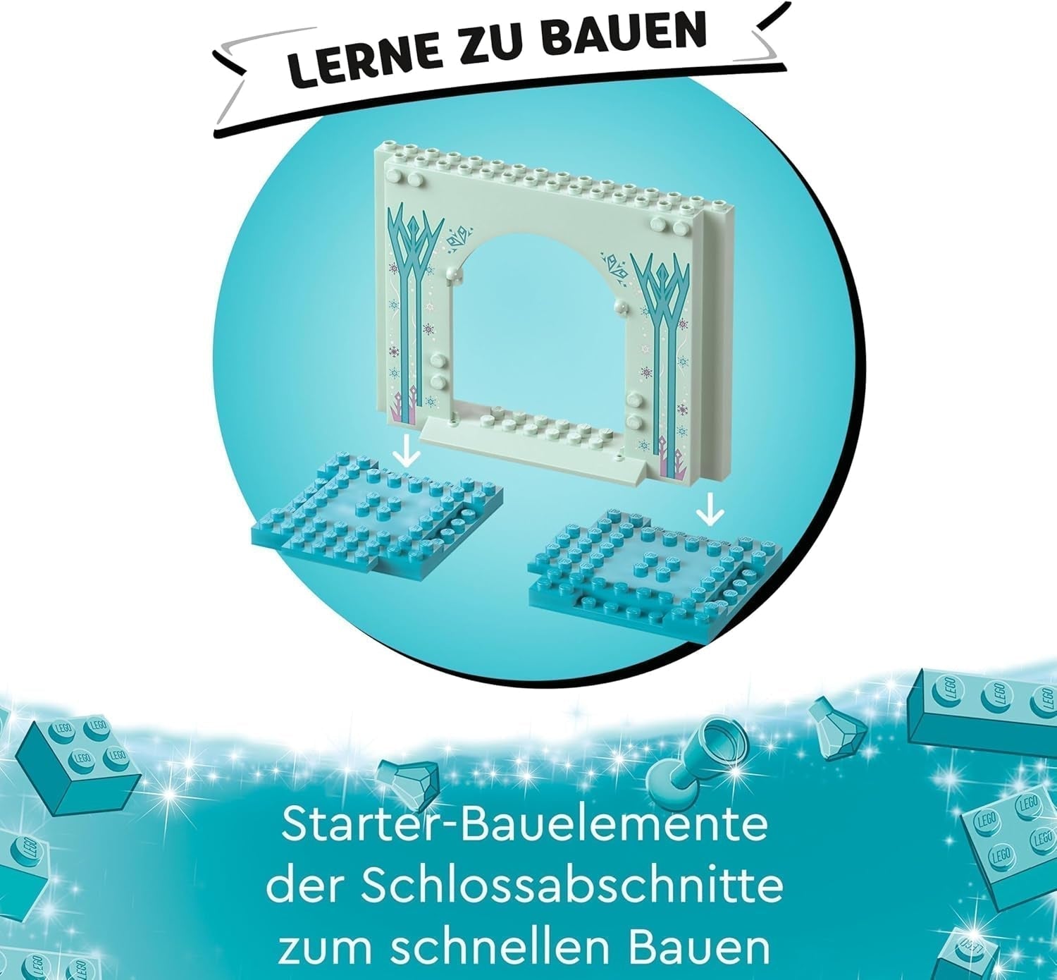 LEGO Disney Frozen Elsas Eispalast, Schloss der Eiskönigin, Prinzessin ELSA und Anna Puppenspielzeug, plus 2 Tierfiguren, tolles Geschenk für 4-jährige Mädchen und Jungen 43238 Bausets Besuchen Sie den LEGO-Store