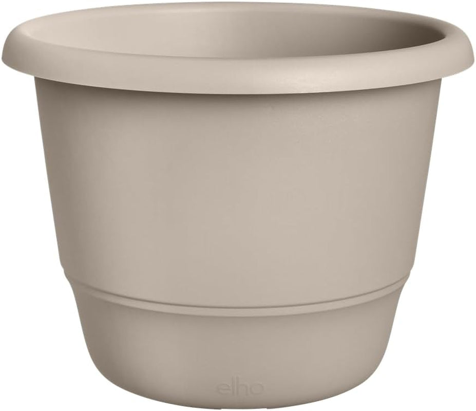 elho Amiga Round 47 – Blumentöpfe für den Innen- und Außenbereich – 100 % recycelter Kunststoff – Ø 47,0 x H 35,3 cm – Beige/Pilzbeige